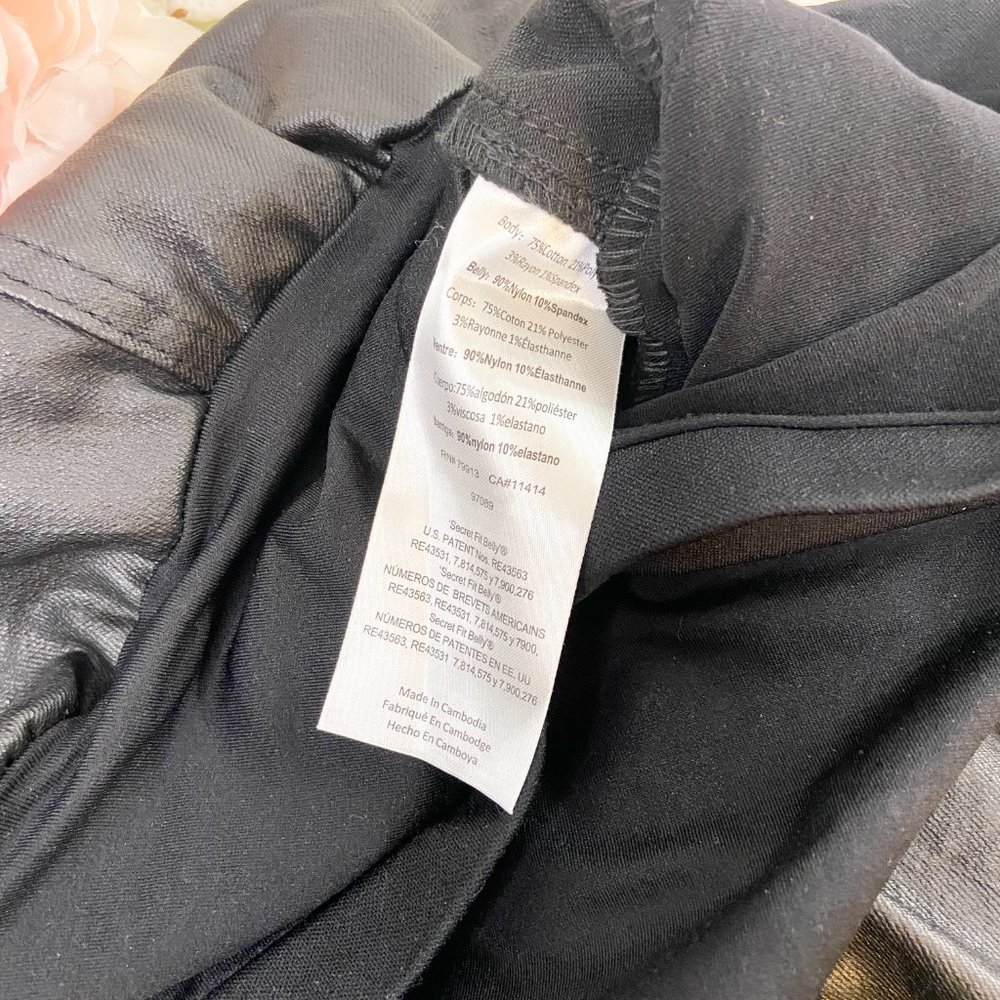 Motherhood Plus Size Indigo Blue Coated Skinny Leg Ankle Pant Black 1X - Picture 12 of 13